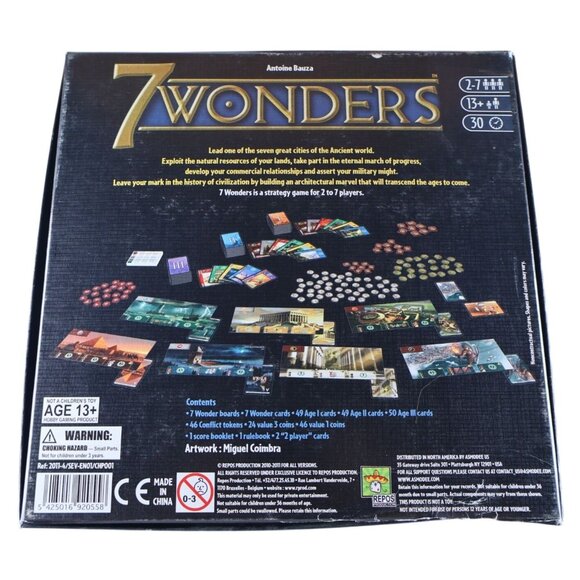 7 Wonders Board Game Repos Production Antoine Bauza Complete Strategy Game - Picture 8 of 8